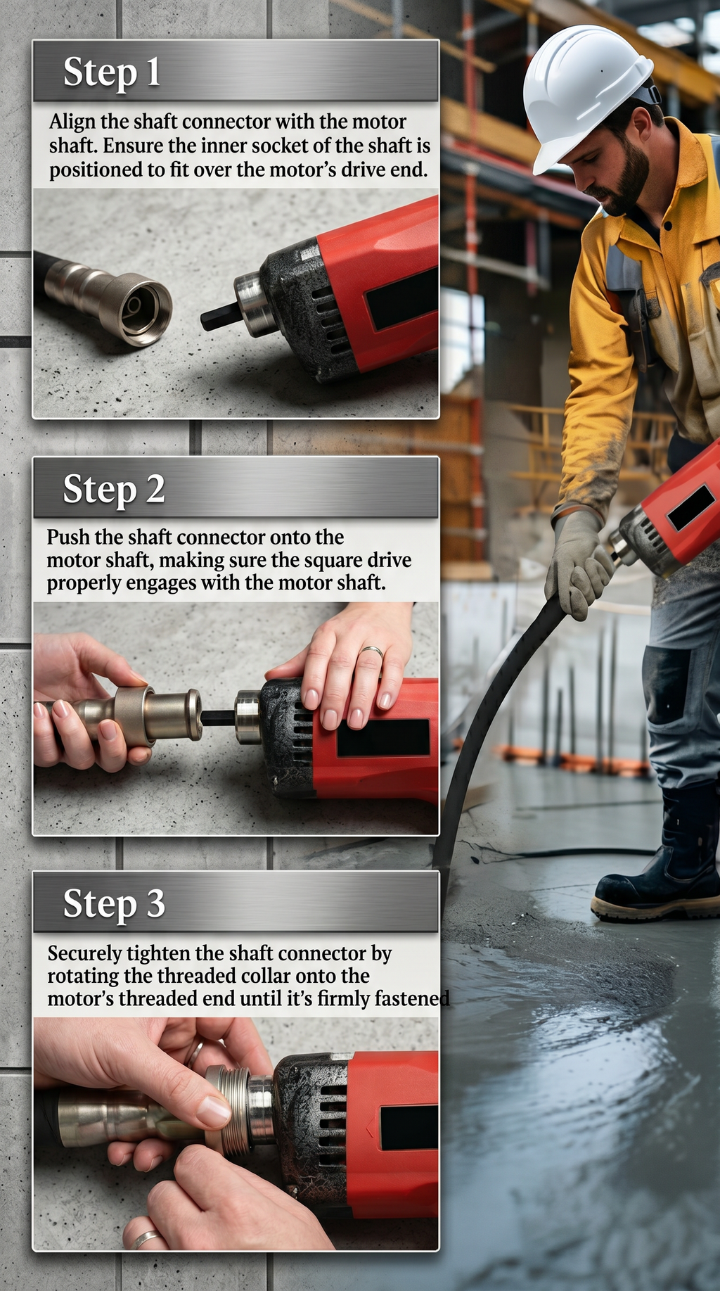 Professional Heavy-Duty Handy Concrete Vibrator With compatible Needle | 2600W - 3600W Copper Motor