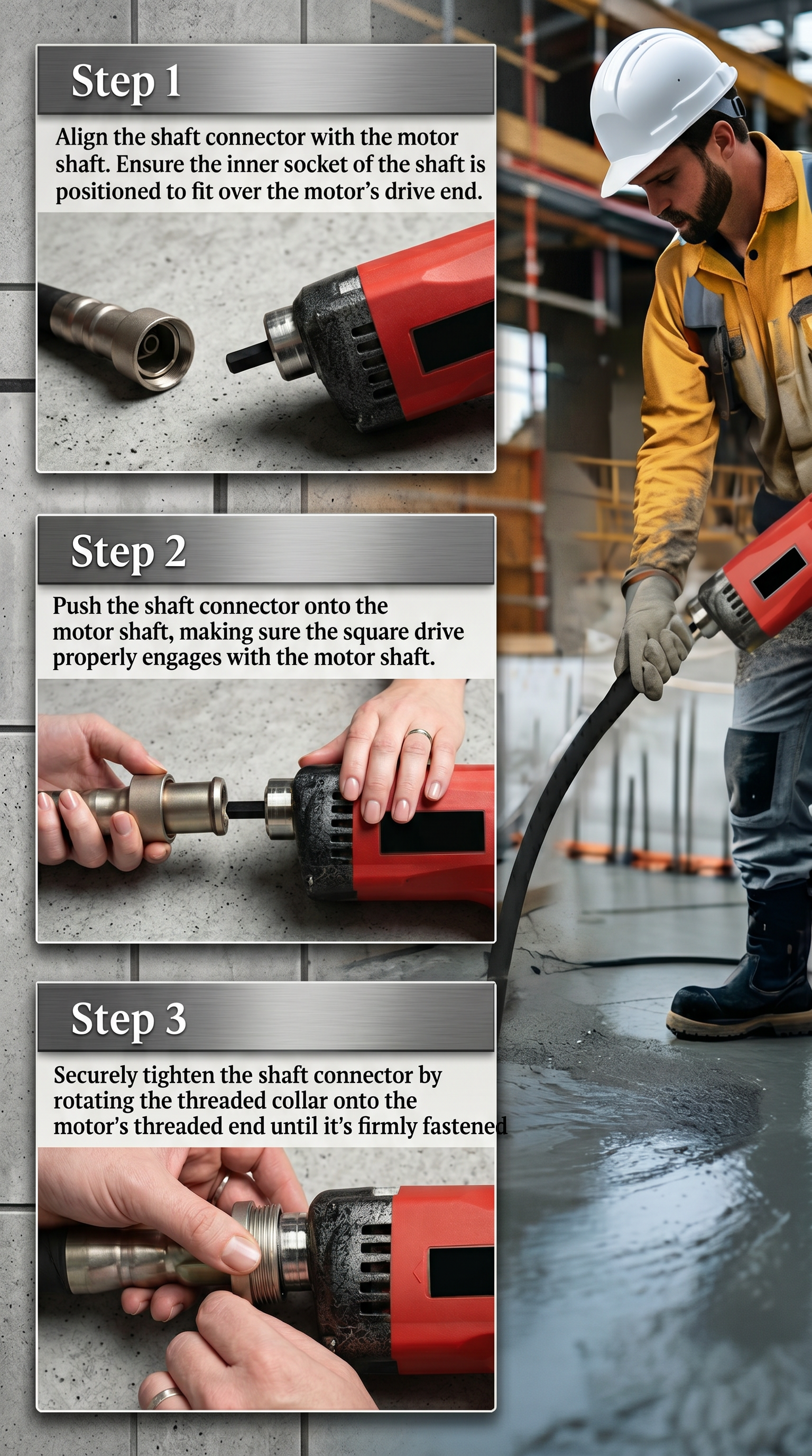 Professional Heavy-Duty Handy Concrete Vibrator With compatible Needle | 2600W - 3600W Copper Motor